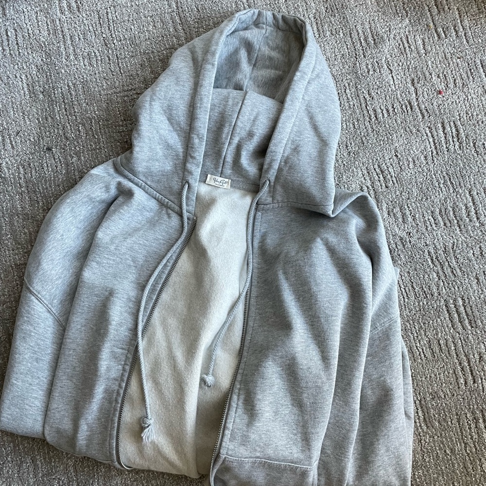 Grey brandy Melville christy hoodie, perfect condition - oversized version